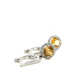 EARRINGS IN WHITE GOLD 4.78 GR WITH QUARTZ AND DIAMONDS - DH-EB