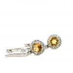 EARRINGS IN WHITE GOLD 4.78 GR WITH QUARTZ AND DIAMONDS - DH-EB