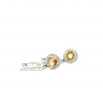 EARRINGS IN WHITE GOLD 4.78 GR WITH QUARTZ AND DIAMONDS - DH-EB