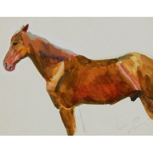 Stanislaw Kamocki (1875-1944), Study of a standing horse, 1917