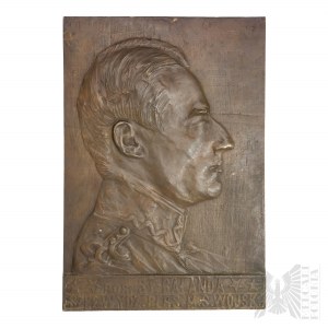 II RP Unikátny plaketový bronz - poručík Stanisław Bałanda, ministerstvo vojenských záležitostí 1918/19