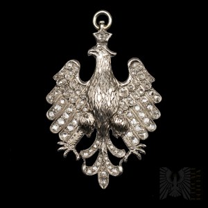 Luxury Polish Jagiellonian Eagle Patriotic Palladium and Diamonds.