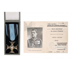 PSZnZ VM IV Klasa - Major Dyplomowany Jan Antoni Fuglewicz Virtuti Militari z Pudełkiem i Legitymacją