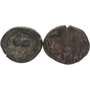 Ostkelten - Syrmien, Tetradrachma, stilisierter Kopf von rechts / stilisiertes Pferd von links