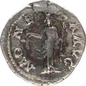 Hadrianus (117-138), Denár, stojící Moneta drží váhy a roh hojnosti