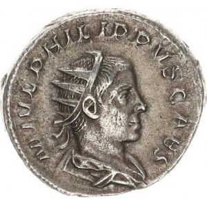 Philippus II Filius (244-249), Antoninian, standing.Philip II in military dress holding a spear and globe