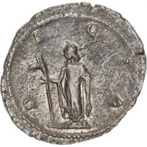 Trajanus Decjusz (249-251), Antoninianin, stojący, Dacia, trzyma kij osła