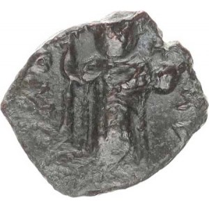 Constans II. (641-668), AE follis (16-18 mm), A: standing emperor holding scepter and globe / M