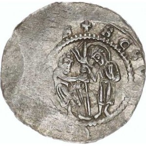 Vladislav II. (1140-1174), Denár C - 587 var.: oboustranně se svatozáří R 0,804 g
