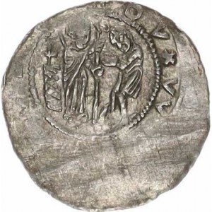 Vladislav II. (1140-1174), Denár C - 587 var.: oboustranně se svatozáří R 0,804 g