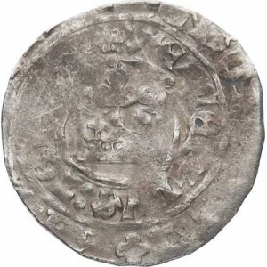 Václav IV.(1378-1419), Pražský groš, var. v Av. a Rv. čtyřlístek, v dolní části koruny p