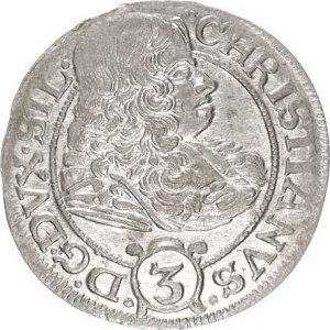 Lehnice-Břeh, Christian (1639-1672), 3 kr. 1670 CB, Volava Sa -, opis: .CHRISTIANVS.(3).D.G.DVX.