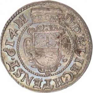 Opava, Karel Liechtenstein (1614-1627), 3 kr. 1614 BH - jeden erb, nominál pod poprsím Sa 11/6