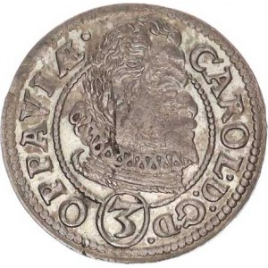 Opawa, Karel Liechtenstein (1614-1627), 3 kr. 1614 BH - dwa herby Sa 12/8, pokoj. nedor.
