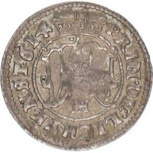 Opawa, Karel Liechtenstein (1614-1627), 3 kr. 1614 BH - dwa herby Sa 12/8, pokoj. nedor.