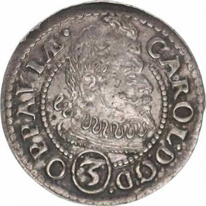 Opava, Karel Liechtenstein (1614-1627), 3 kr. 1615 BH, Hasse Sa 360/157 var.: CAROL.D:GD.()OPPAVIA