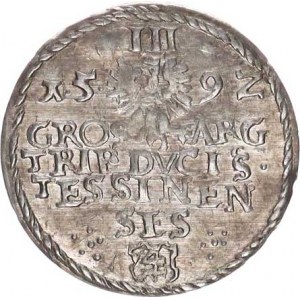 Těšín, Adam Václav (1596-1617), III Groschen 1592 RR Sa. 23 (fig.17); Kop. 5619 2,34 g