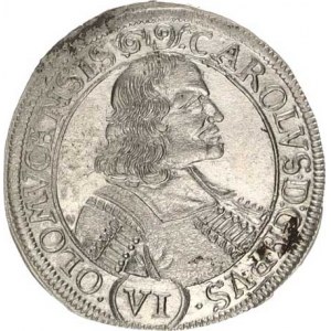 Olomouc, Karel II. Liechtenstein (1664-1695), VI kr. 1678 AS +špice SV 349 D2/C4 2,968 g, dr. flíče