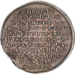 Vyšehradská kapitula, Prokop Benedikt Henniger von Eberg (1801-1809) - Instalační žeton