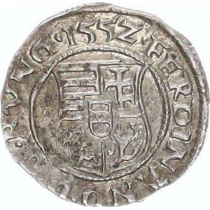 Ferdinand I. (1526-1564), Denár 1552 K-B var.: tečka před a za dataci, číslice 2 raženná