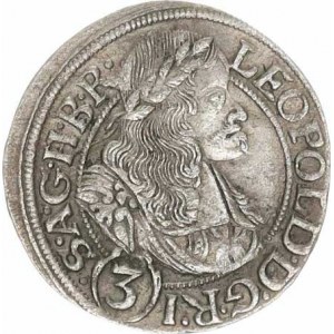 Leopold I. (1657-1705), 3 kr. 1668 SHS, Vratislav-Hammerschmidt MKČ 1619