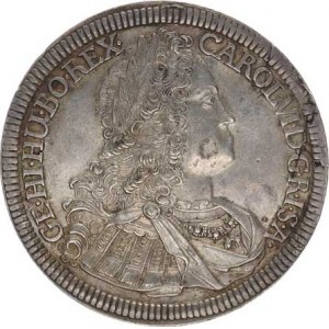 Karel VI. (1711-1740), Tolar 1725, Tyroly Hall Voglh. 259/ III - hlava přerušuje o