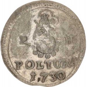 Karel VI. (1711-1740), Poltura 1730 PH Husz. 1631 RR 1,034 g