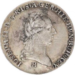 Josef II. (1780-1790), 1/4 tolar křížový 1788 H R, mírně just,