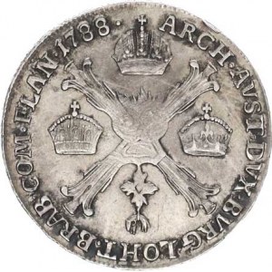 Josef II. (1780-1790), 1/4 tolar křížový 1788 H R, mírně just,