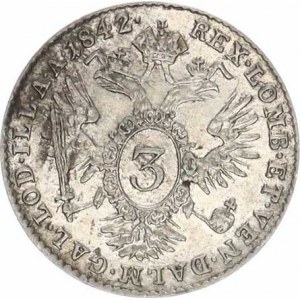 Ferdinand V. (1835-1848), 3 kr. 1842 E, Karlsburg R