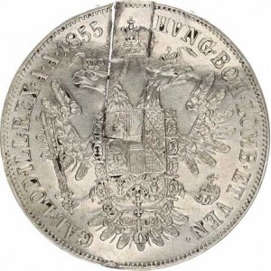 František Josef I.(1848-1918), 1/2 Tolar konvenční 1855 A RR Frühwald 1440