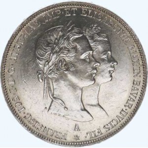 František Josef I.(1848-1918), Dvouzlatník 1854 A - svatební sbírkový stav