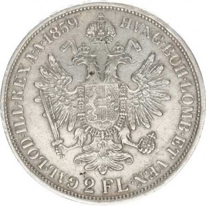 František Josef I.(1848-1918), Dvouzlatník 1859 B, dr. rys., tém.