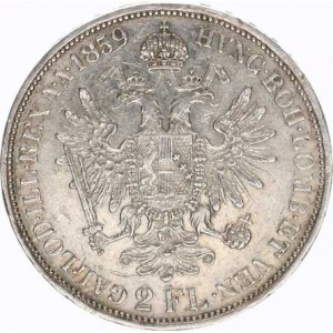 František Josef I.(1848-1918), Dvouzlatník 1859 B, rysky, tém.