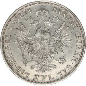 František Josef I.(1848-1918), Dvouzlatník 1874 b.zn., hr.