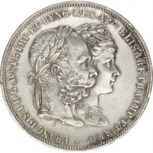 František Josef I.(1848-1918), Dvouzlatník 1879 - Stříbrná svatba var.: tečka za