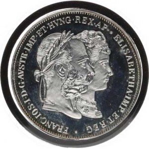 František Josef I.(1848-1918), Dvouzlatník 1879 - Stříbrná svatba COPY 24,31 g