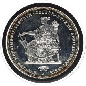 František Josef I.(1848-1918), Dvouzlatník 1879 - Stříbrná svatba COPY 24,31 g