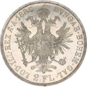 František Josef I.(1848-1918), Dvouzlatník 1885 b.zn., nep. rys.