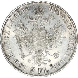 František Josef I.(1848-1918), Dvouzlatník 1886 b.zn., dr. hry. v Rv. ražbou, jinak