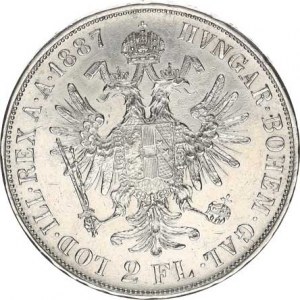 František Josef I.(1848-1918), Dvouzlatník 1887 b.zn., zc. nep. hr.