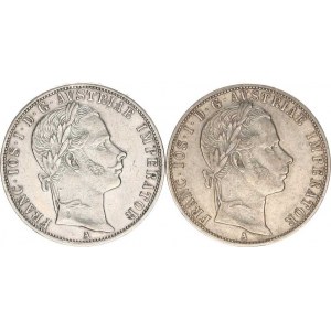 František Josef I.(1848-1918), Zlatník 1860 A - obě varianty (s tečkou a bez za REX) 2 ks