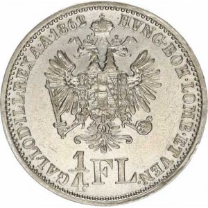 František Josef I.(1848-1918), 1/4 Zlatník 1862 A