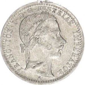 František Josef I.(1848-1918), 1/4 Zlatník 1862 A, stopa na hraně