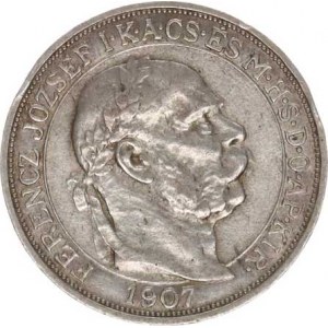 František Josef I.(1848-1918), 5 Koruna 1907 KB - korunovační