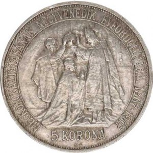 František Josef I.(1848-1918), 5 Koruna 1907 KB - korunovační