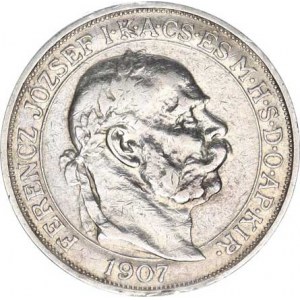 František Josef I.(1848-1918), 5 Koruna 1907 KB - korunovační