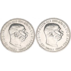 František Josef I.(1848-1918), 2 Koruna 1912, 1913 obě b.zn. 2 ks