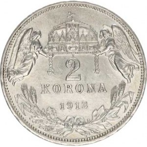 František Josef I.(1848-1918), 2 Koruna 1913 KB, tém.