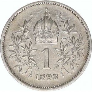 František Josef I.(1848-1918), 1 Koruna 1893 b.zn.